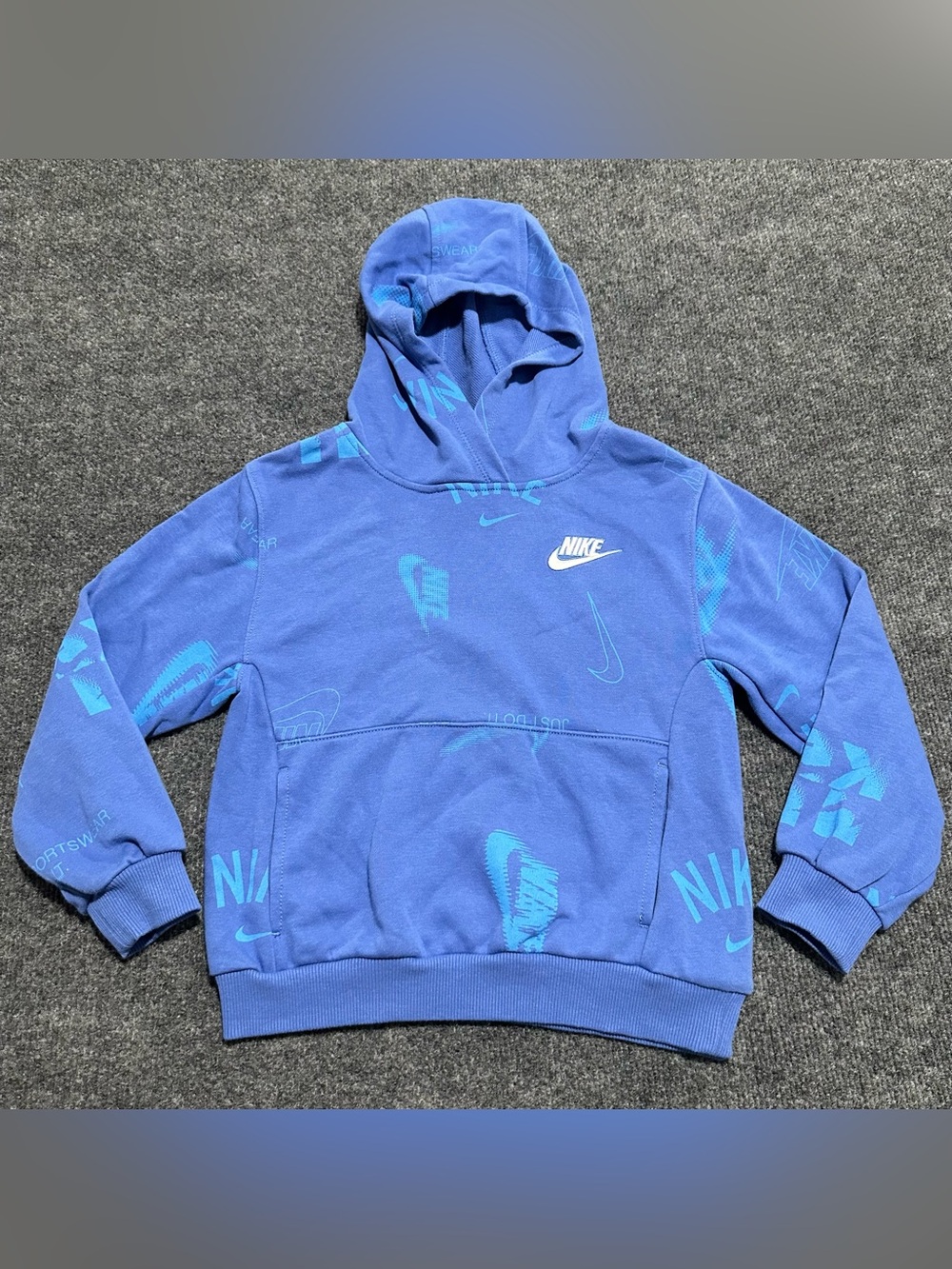 Nike Big Kids' Sportswear Club French Terry Hoodie - Blue/White